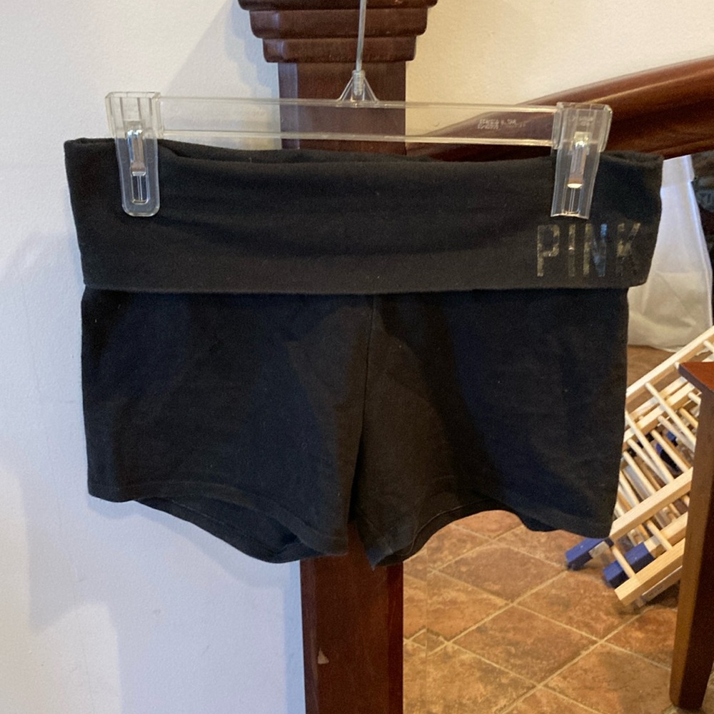 PINK Black Fold-Over Shorts